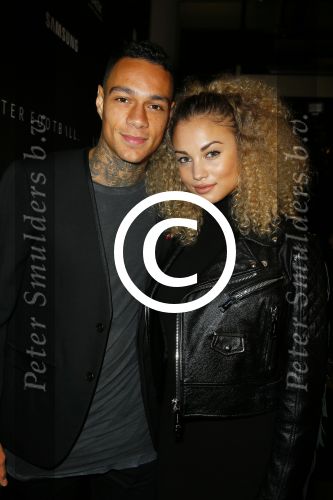 Amsterdam 9 n ovember 2015
Life after football LAF gala in het INK hotel.
 Gregory van der Wiel met zijn vriendin Stephanie Bertram Rose