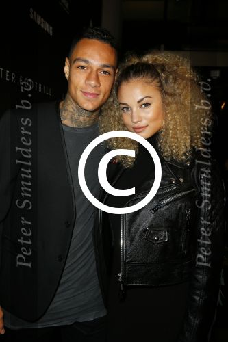Amsterdam 9 n ovember 2015
Life after football LAF gala in het INK hotel.
 Gregory van der Wiel met zijn vriendin Stephanie Bertram Rose