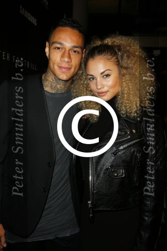 Amsterdam 9 n ovember 2015
Life after football LAF gala in het INK hotel.
 Gregory van der Wiel met zijn vriendin Stephanie Bertram Rose