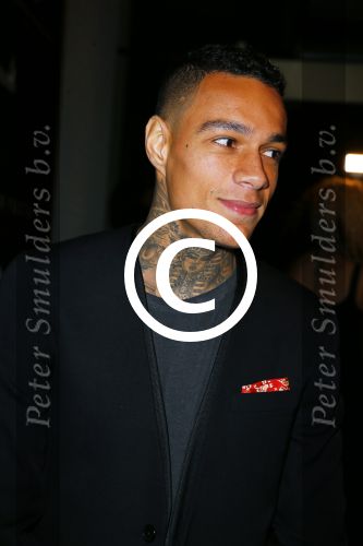 Amsterdam 9 n ovember 2015
Life after football LAF gala in het INK hotel.
 Gregory van der Wiel met zijn vriendin Stephanie Bertram Rose