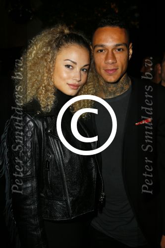 Amsterdam 9 n ovember 2015
Life after football LAF gala in het INK hotel.
 Gregory van der Wiel met zijn vriendin Stephanie Bertram Rose