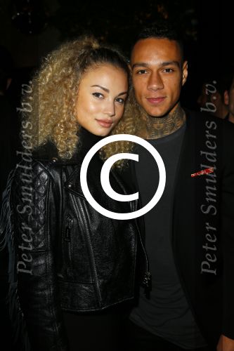 Amsterdam 9 n ovember 2015
Life after football LAF gala in het INK hotel.
 Gregory van der Wiel met zijn vriendin Stephanie Bertram Rose