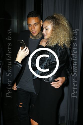 Amsterdam 9 n ovember 2015
Life after football LAF gala in het INK hotel.
 Gregory van der Wiel met zijn vriendin Stephanie Bertram Rose