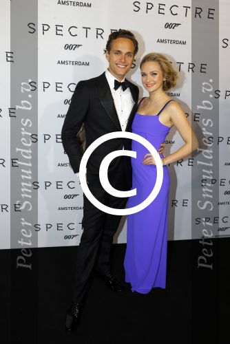 Amsterdam 28 oktober 2015
Premiere James Bond spectre in Tuschinski. Pip Pellens met vriend Pim Wessels