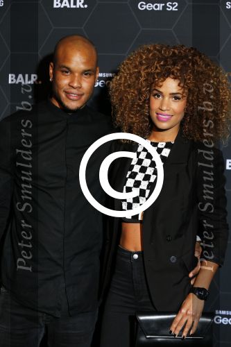 Amsterdam 29 oktober 2015 
Presentatie nieuwe samsung smart watch in samenwerking met BALR. in the harbour club.
Sharon Doorson met vriend