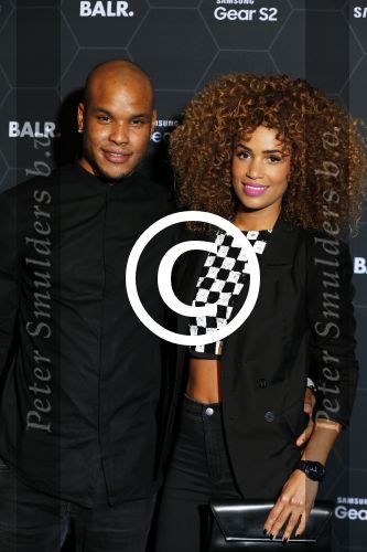 Amsterdam 29 oktober 2015 
Presentatie nieuwe samsung smart watch in samenwerking met BALR. in the harbour club.
Sharon Doorson met vriend