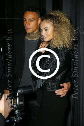Amsterdam 9 n ovember 2015
Life after football LAF gala in het INK hotel.
 Gregory van der Wiel met zijn vriendin Stephanie Bertram Rose
