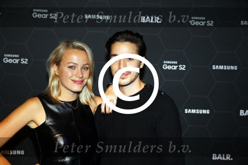 Amsterdam 29 oktober 2015 
Presentatie nieuwe samsung smart watch in samenwerking met BALR. in the harbour club.
Tess Milne met vriend