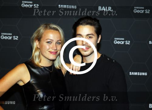 Amsterdam 29 oktober 2015 
Presentatie nieuwe samsung smart watch in samenwerking met BALR. in the harbour club.
Tess Milne met vriend