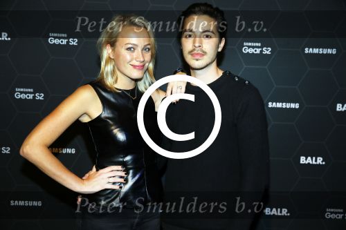 Amsterdam 29 oktober 2015 
Presentatie nieuwe samsung smart watch in samenwerking met BALR. in the harbour club.
Tess Milne met vriend