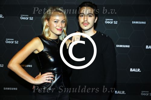 Amsterdam 29 oktober 2015 
Presentatie nieuwe samsung smart watch in samenwerking met BALR. in the harbour club.
Tess Milne met vriend