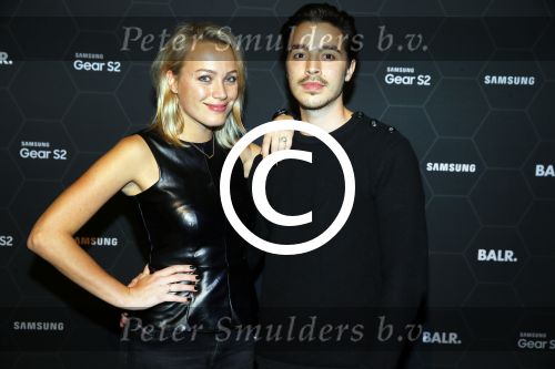 Amsterdam 29 oktober 2015 
Presentatie nieuwe samsung smart watch in samenwerking met BALR. in the harbour club.
Tess Milne met vriend