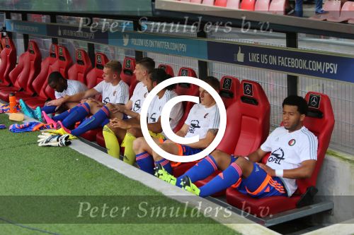 Eindhoven, 30 Augustus 2015
Kompetitie Seizoen 2015/2016
PSV-SC Feyenoord, eindstand 3-1
De reservebank van SC Feyenoord,  Warner Hahn Eljero Elia Tonny Vilhena Jens Toornstra Michiel Kramer