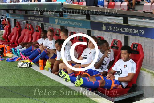 Eindhoven, 30 Augustus 2015
Kompetitie Seizoen 2015/2016
PSV-SC Feyenoord, eindstand 3-1
De reservebank van SC Feyenoord,  Warner Hahn Eljero Elia Tonny Vilhena Jens Toornstra Michiel Kramer