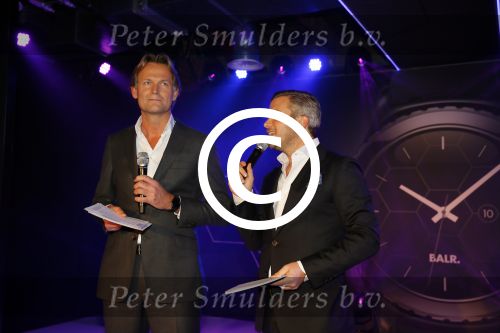 Amsterdam 29 oktober 2015 
Presentatie nieuwe samsung smart watch in samenwerking met BALR. in the harbour club.
Demy de Zeeuw met Winston Gerstanowitz. Willem Visser van Samsung Nederland