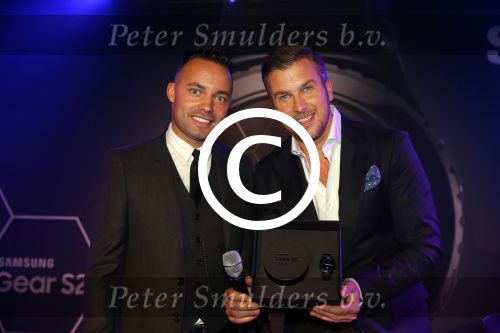 Amsterdam 29 oktober 2015 
Presentatie nieuwe samsung smart watch in samenwerking met BALR. in the harbour club.
Demy de Zeeuw met Winston Gerstanowitz