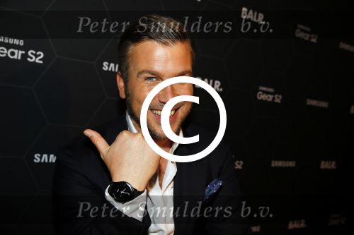 Amsterdam 29 oktober 2015 
Presentatie nieuwe samsung smart watch in samenwerking met BALR. in the harbour club.
Demy de Zeeuw met Winston Gerstanowitz