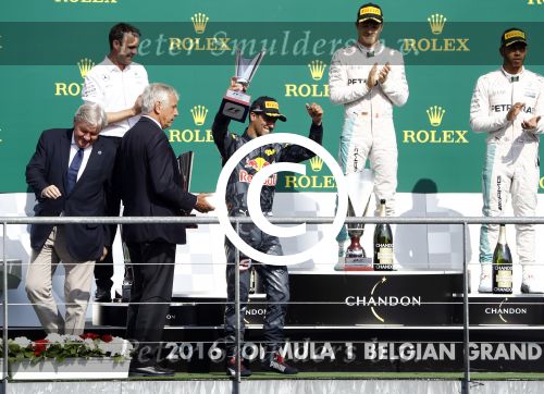 Francorchamps Spa 27 augustus 2016
F1 GP Spa Francorchamps. Daniel Ricciardo Lewis Hamilton en Nico Rosberg