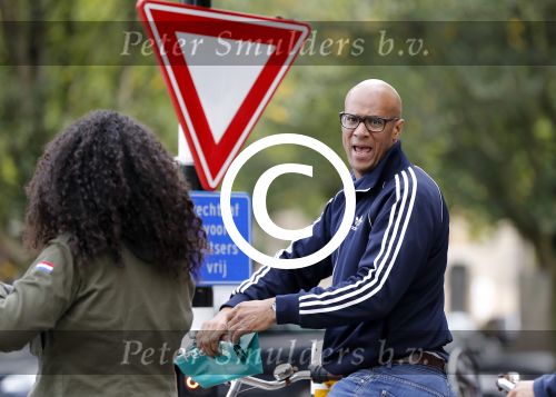 Amsterdam 8 oktober 2016 
Jimmy Geduld met zijn dochter op de fiets