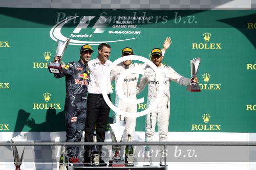 Francorchamps Spa 27 augustus 2016
F1 GP Spa Francorchamps. Daniel Ricciardo Lewis Hamilton en Nico Rosberg