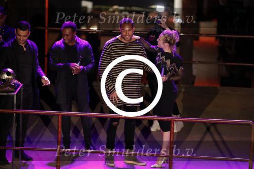 Halfweg 27 oktober 2016
Life after football LAF gala in the sugarfactory. Warner Hahn met regi Blinker en Soufian Asafiati en Kimberley Klaver
