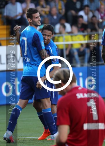 Venlo. 15 Oktober 2017 Kompetitiewedstrijd Seizoen 2017/2018
VVV-PSV, eindstand 2-5
Blijdschap bij Gaston Pereiro en Mauro Junior