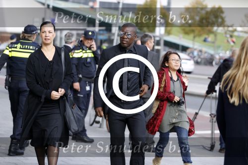 Amsterdam 14 oktober 2017
Afscheidsdienst van burgemeetser Eberhard v d Laan in het concertgebouw. Clarence Seedorf met ..vrouw