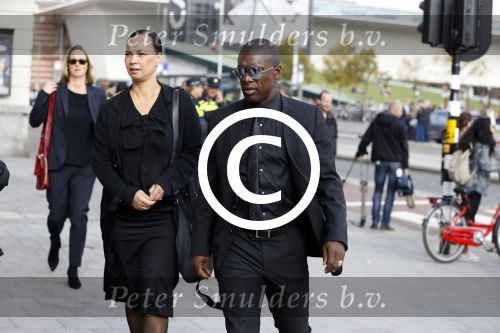 Amsterdam 14 oktober 2017
Afscheidsdienst van burgemeetser Eberhard v d Laan in het concertgebouw. Clarence Seedorf met ..vrouw