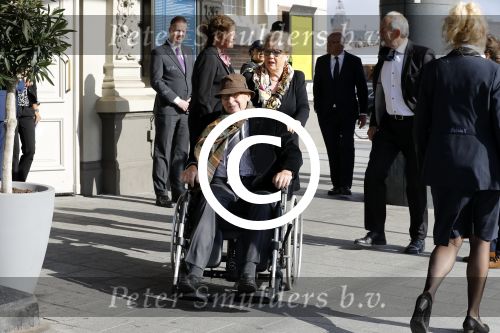 Amsterdam 14 oktober 2017
Afscheidsdienst van burgemeetser Eberhard v d Laan in het concertgebouw.Job Cohen met zijn vrouw en Ed v Tijn met zijn vrouw Odette Taminiau