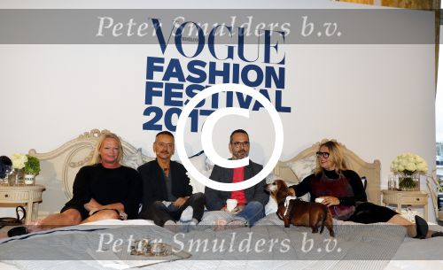 Amsterdam 6 oktober 2017 
Event van de Nederlandse Voque met Fiona Hering Hoofdredactrice Karin Swerink en Viktor & Rolf met hun hondje. Het event vindt plaats in het Amstel Hotel
