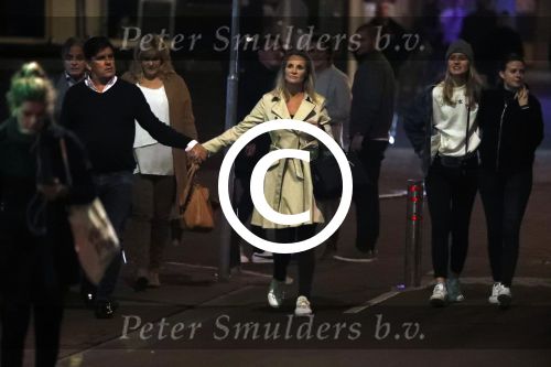 Amsterdam 18 oktober 2017
Frank masmeier en zijn vriendin Jaimy v Lent op straat in amsterdam na een etentje in restaurant Castell