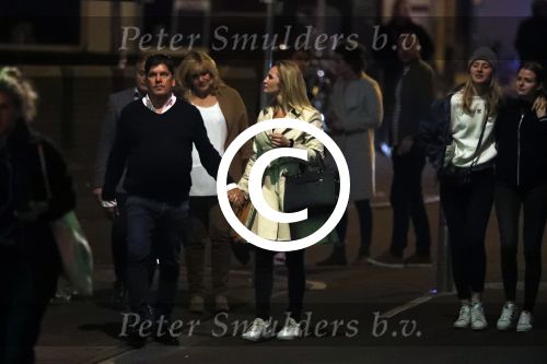 Amsterdam 18 oktober 2017
Frank masmeier en zijn vriendin Jaimy v Lent op straat in amsterdam na een etentje in restaurant Castell