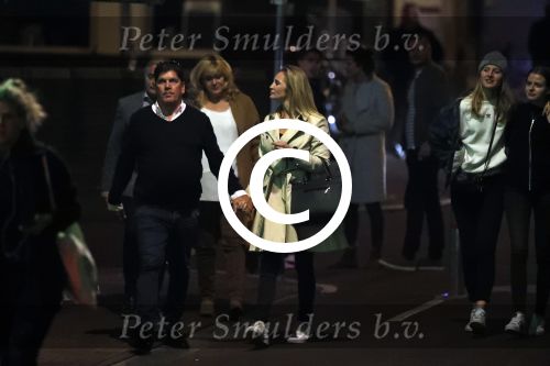 Amsterdam 18 oktober 2017
Frank masmeier en zijn vriendin Jaimy v Lent op straat in amsterdam na een etentje in restaurant Castell