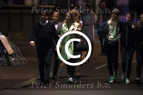 Amsterdam 18 oktober 2017
Frank masmeier en zijn vriendin Jaimy v Lent op straat in amsterdam na een etentje in restaurant Castell