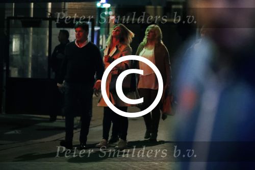 Amsterdam 18 oktober 2017
Frank masmeier en zijn vriendin Jaimy v Lent op straat in amsterdam na een etentje in restaurant Castell