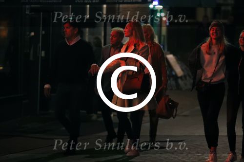 Amsterdam 18 oktober 2017
Frank masmeier en zijn vriendin Jaimy v Lent op straat in amsterdam na een etentje in restaurant Castell