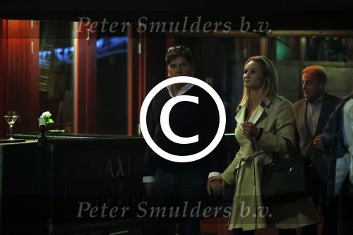 Amsterdam 18 oktober 2017
Frank masmeier en zijn vriendin Jaimy v Lent op straat in amsterdam na een etentje in restaurant Castell
