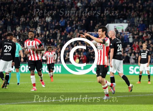 Eindhoven, 30 September 2017
PSV-Willem II, eindstand 4-0  Kompetitie 2017/2018
Hirving Lozano scoort