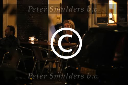 Amsterdam 18 oktober 2017
Frank masmeijer en zijn vriendin Jaimy v Lent op straat in amsterdam na een etentje in restaurant Castell