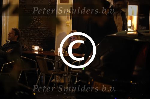 Amsterdam 18 oktober 2017
Frank masmeijer en zijn vriendin Jaimy v Lent op straat in amsterdam na een etentje in restaurant Castell