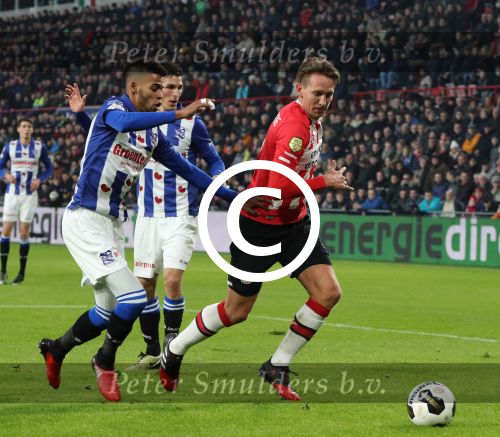 Eindhoven, 22 Januari 2017 Kompetitiewedstrijd PSV-SC Heerenveen, 
eindstand 4-3
Jeremiah St. Juste en Luuk de Jong