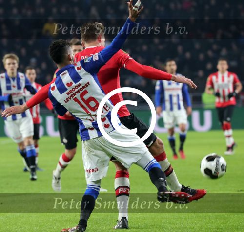 Eindhoven, 22 Januari 2017 Kompetitiewedstrijd PSV-SC Heerenveen, 
eindstand 4-3
Jeremiah St. Juste en Luuk de Jong