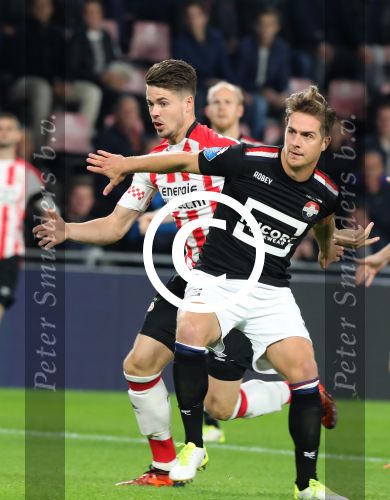 Eindhoven, 30 September 2017
PSV-Willem II, eindstand 4-0  Kompetitie 2017/2018
Jordens Peter en Marco v Ginkel