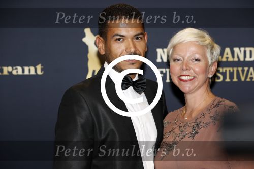 Utrecht 29 september 2017
Uitreiking gouden kalveren in de schouwburg van Utrecht. 
Kirsten v d Hul met partner