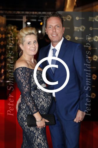 Amsterdam 12 oktober 2017 
Uitreiking televizierring in het afas live theater. Rob Geus met zijn zwangere vrouw