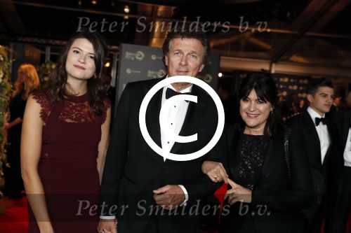 Amsterdam 12 oktober 2017 
Uitreiking televizierring in het afas live theater. Robert ten Brink met vrouw en dochter