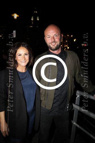 Amsterdam 16 oktober 2017 
Opening van het nieuwe restaurant van Won Yip Sushisamba bij het holland casino. Saar Koningbergen met vriend