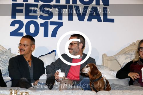 Amsterdam 6 oktober 2017 
Event van de Nederlandse Voque met Fiona Hering Hoofdredactrice Karin Swerink en Viktor & Rolf met hun hondje. Het event vindt plaats in het Amstel Hotel