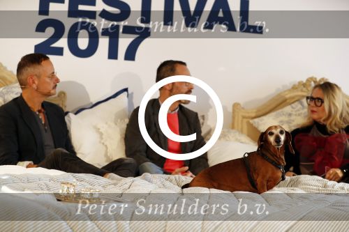 Amsterdam 6 oktober 2017 
Event van de Nederlandse Voque met Fiona Hering Hoofdredactrice Karin Swerink en Viktor & Rolf met hun hondje. Het event vindt plaats in het Amstel Hotel