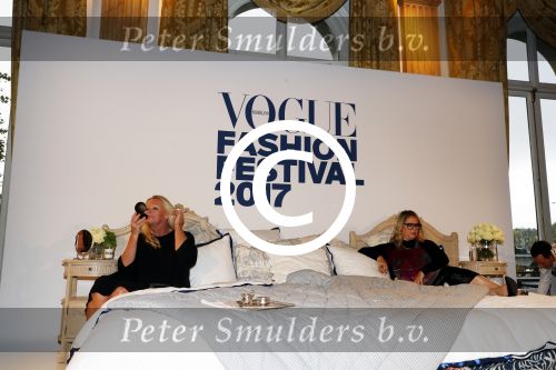 Amsterdam 6 oktober 2017 
Event van de Nederlandse Voque met Fiona Hering Hoofdredactrice Karin Swerink en Viktor & Rolf met hun hondje. Het event vindt plaats in het Amstel Hotel